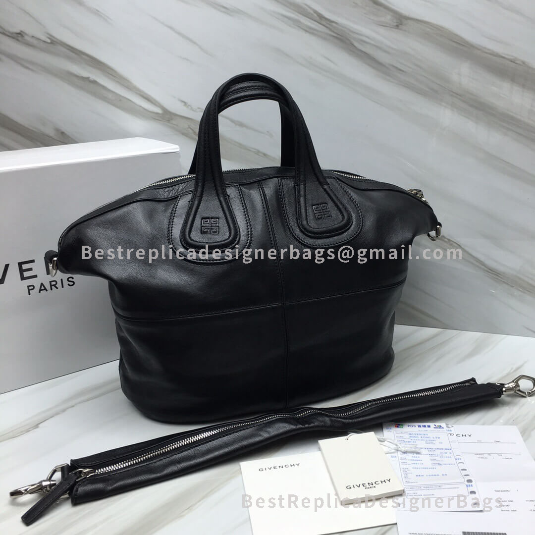 Givenchy Medium Nightingale Handbag In Black Goatskin SHW 2-28561